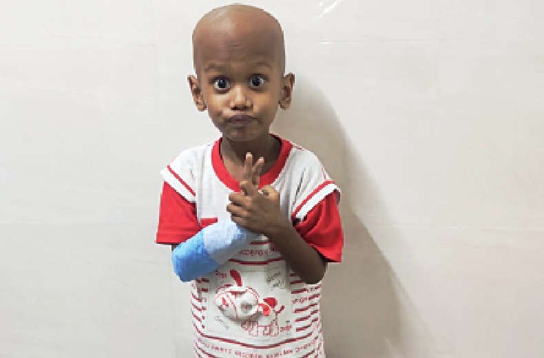 Sumantra is 3 years old and comes from Takagachh in West Bengal. He was diagnosed with PAED Solid Tumor and was treated at Tata Memorial Hospital, Mumbai.