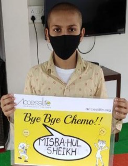 Misbah is 12 years old and comes from Khandwa in Madhya Pradesh. He was suffering from Acute Lymphoblastic Leukemia and underwent treatment at Mumbai.